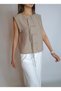 Women's Mink Modal Fabric Biyer Detail Zero Sleeve Printed Shirt Yy101255 - 3