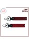 61 Trabzon Themed Keychain Special for Your Loved Ones, Personal Leather Gift Set of X2, Claret Red