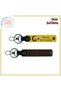Homeland Themed Love Gift for Children and Crescent and Star, Leather Keychain Set of 2 with Names Written, Yellow-Brown
