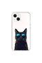 حافظة شفافة متوافقة مع هاتف iPhone 13 بتصميم Cool Cat