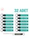 Name Writable Keychain Set of 32 for Baby Shower Gift, Special for Guests, Turquoise & Gray