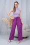 Purple Tie Waist Wide Leg Trousers - 6