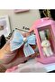 Pearl Detailed Blue Linen Ribbon Ready Bow - 25 Pieces - 2