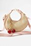 Wicker Women's Hand and Shoulder Bag with Charm Gift - 3