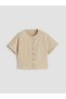 Crew Neck Muslin Girl's Crop Shirt - 2
