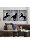 Three horse canvas paintings with hidden wooden frame