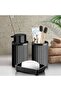 Black Bathroom Set, 3 Piece Oval Acrylic Soap Dispenser Brush Holder and Liquid Soap Dispenser Set - 7