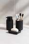 Black Bathroom Set, 3 Piece Oval Acrylic Soap Dispenser Brush Holder and Liquid Soap Dispenser Set