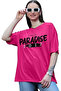 Women's Round Neck Half Sleeve Letter Printed T-Shirt - 3