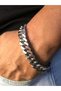 Thick Steel White Gourmet Men's Bracelet • Bracelet for Lover in Lighted Box • Bracelet for Husband • Father - 2