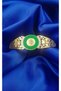 Steel Bracelet - Stainless Steel Queen Elizabeth Green Stone Yellow Color Bracelet Handcuffs - 5