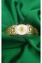 Steel Bracelet - Stainless Steel Queen Elizabeth White Stone Yellow Color Bracelet Handcuffs - 7