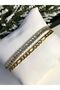 Baguette Waterway Figaro Chain Detailed White Zirconia Stone Steel Bracelet for Lover, Wife, Mother - 5