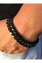 Thick Steel Black Gourmet Men's Bracelet • Bracelet for Lover in Light Box • Bracelet for Husband • Father - 2