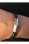 Three-Dimensional Intertwined Ring Pattern Steel Bracelet with Leather Cord • Lover in Light Box • Wife Bracelet - 6