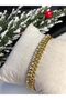 Waterway Gurmet Chain Detailed White Zirconia Stone Steel Bracelet for Lover Wife Mother - 4
