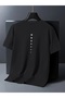 qubo Unisex Oversized Printed Cotton Crew Neck Short Sleeve BLACK T-shirt