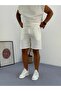 Men's White Summer Waffle Fabric Shorts