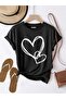 qubo Unisex Oversized Printed Cotton Crew Neck Short Sleeve BLACK T-shirt