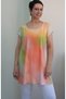 Multi-Colored Tie-Dye Patterned Size Whole Coming Low Sleeve Combed Viscose T-Shirt