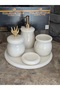 Lunaria Series – White Natural Stone 5 Piece Bathroom Set - 2