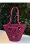 Fiona Stylish Straw Shoulder Bag with Natural Wooden Bead Detail - 5