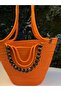Fiona Stylish Straw Shoulder Bag with Natural Wooden Bead Detail - 5