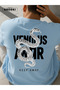 Stay Away Printed Cotton Fabric Men's Light Blue T-Shirt