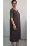 Brown Black Print Short Sleeve Combed Viscose Dress - 6