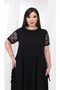 Plus Size Women's Black Lace Pocket Dress - 4
