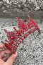 Eveline Red Princess Tiara – Sparkling Bridal Wedding Evening Dress for Sparkly Tiara Model - 2