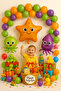 Sea Creatures Balloon Set Orange-Green-Purple |   Ready Party Decor - 2