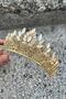Madeline Gold Evening Dress Crown – Wedding Henna Engagement Crown with Stones, Bridal Accessory Model - 3
