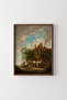 Farmhouse with Horse and Carriage - Wooden Patterned Frame