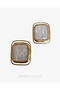Rectangular Stone 5 cm Evening Dress Women's Earrings Pair - 3