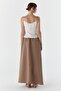 Modal Fabric Skirt with Pockets Beige - 5