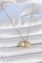 316L Steel Gold Color Chain Zircon Stone Opening Pearl Heart Model Women's Necklace - 2