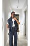 Women's Vest and Trousers Set with Elastic Waist Zippered Vest Chic Top and Bottom Set - 3