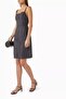 Open Back Adjustable Strap Linen Mini Dress - 2