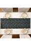 Special Design Cotton Decorative Floral Patterned Black Rectangular Runner 50X150 - 2