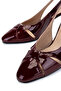 Women's Genuine Leather Cherry Heeled Shoes - 4