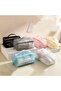 Portable Mesh Cosmetic Bag Transparent Simple Toiletry Bag for Makeup Storage&Travel Organizer-White - 6