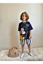 Yigit Butik Printed Striped Shorts Boys' Bottom Top Set