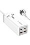 65W 2M Power Extension with 4-Port USB Fast Charger Adapter Universal Plug Socket + 2 USB-C PD3.0 and 2 USB-A QC Surge Protector Outlet 2M Cable for iPhone 16 MacBook Laptop Travel