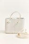 White Hand and Shoulder Bag with Lace Detail