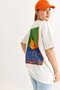 Oversize Front and Back Printed Tshirt White - 5