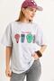 Printed Oversize Tshirt Gray - 4