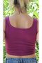 Women's Burgundy Basic Rib Tank Crop – Lycra Sports Top - 3