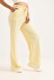 Waist Tied Wide Leg Line Patterned Trousers Yellow - 5
