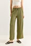 Wrapped Striped Relaxed Cut Trousers Green - 5